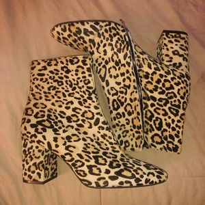 Cheetah print heel booties super cute !!!